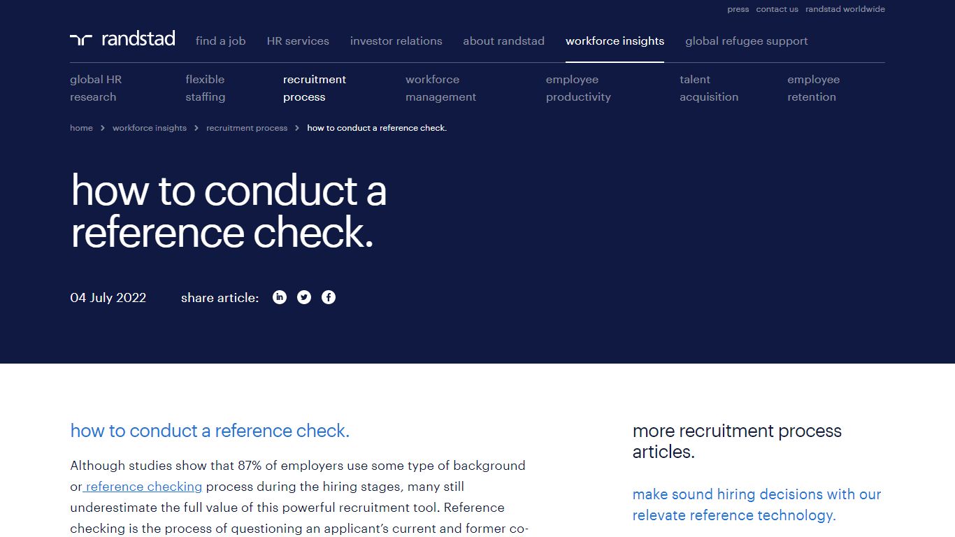 How to conduct a reference check - Randstad